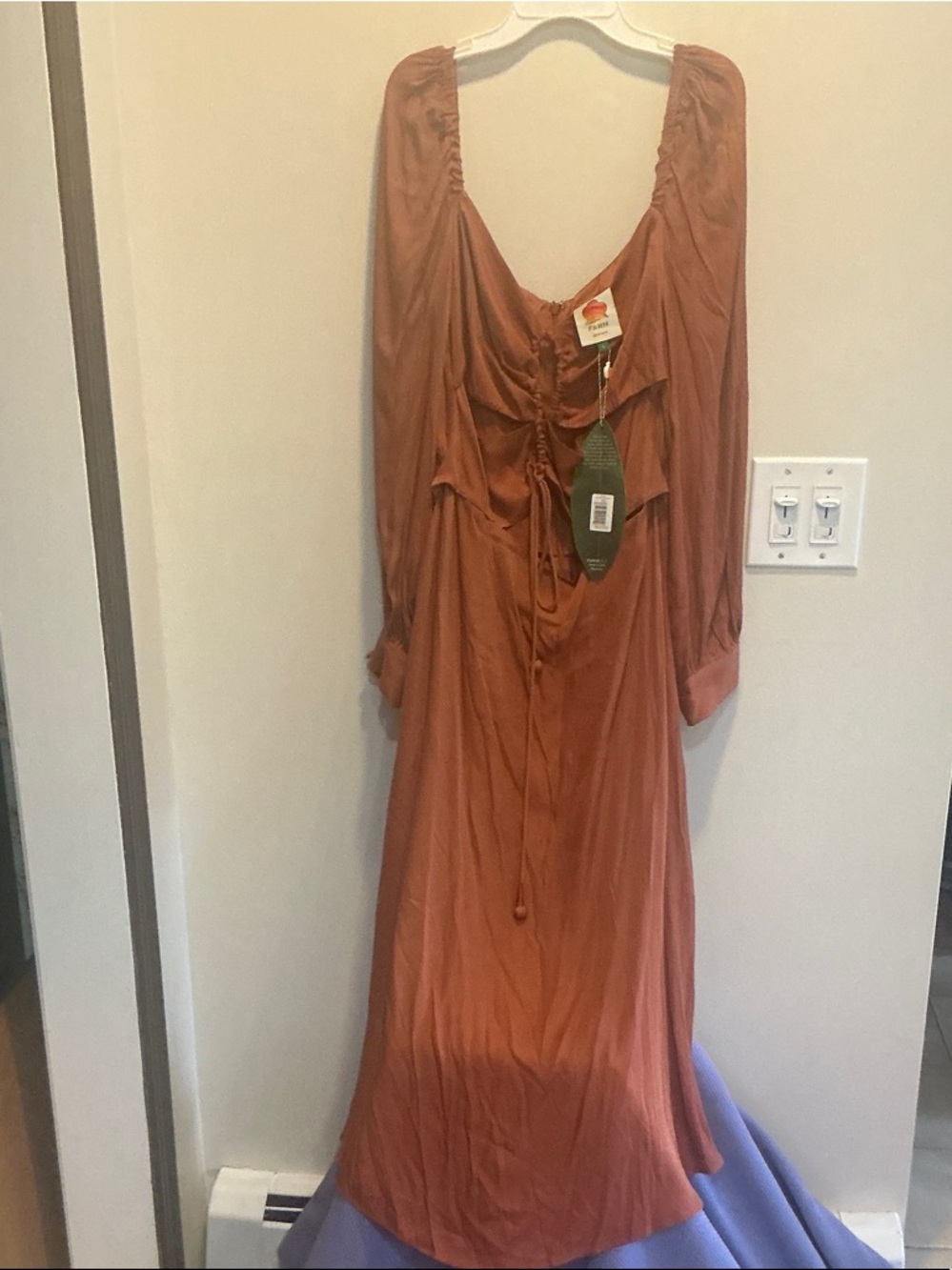 NWT FARM RIO CARAMEL CUTOUT MAXI DRESS - Picture 2 of 5